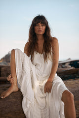 Lace trim detail with rayon fabric close-up