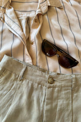 Beach-ready rayon shirt in coral stripe