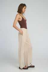 Natural sheer mesh pants perfect for layering