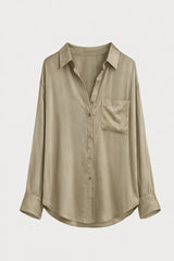 Ghost image of the Roshi Satin Shirt by LILYA for summer nights.