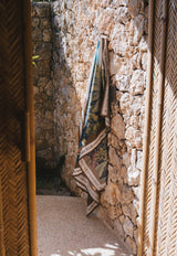 Bali Landscape Sarong - Chocolate/Blue/Green