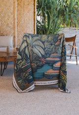 Bali Landscape Sarong - Chocolate/Blue/Green