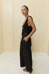 Scorpio Linen Pants by LILYA in Black