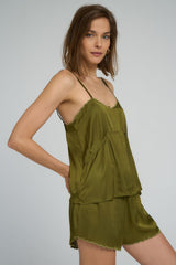 Lightweight viscose Olive camisole