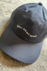 Detail of We Like Bali The Label Bali On My Mind Caps in navy