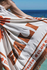 detail photo of tropical sarong with fringe