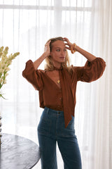 Front patch pocket detail on Molly Jeans