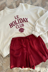 Front view of the LILYA Peregian Shorts in Merlot Red.