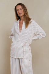 LILYA Piper Wrap Shirt styled with matching pants