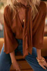 Chamonix Top by LILYA in Rust front view