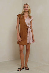 Adjustable side tie detail on Lumen Dress