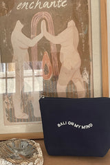 A full look of Bali On My Mind Pouch in navy colour Cove. x We Like Bali The Label.