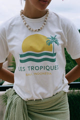 Les Tropiques white tee by We Like Bali