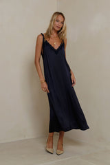 Lightweight satin midi dress