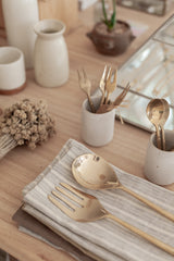 Brass salad servers by Cove homeware