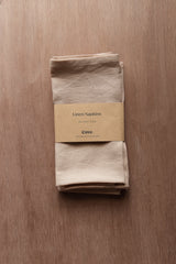 Soft peach linen napkins by Cove