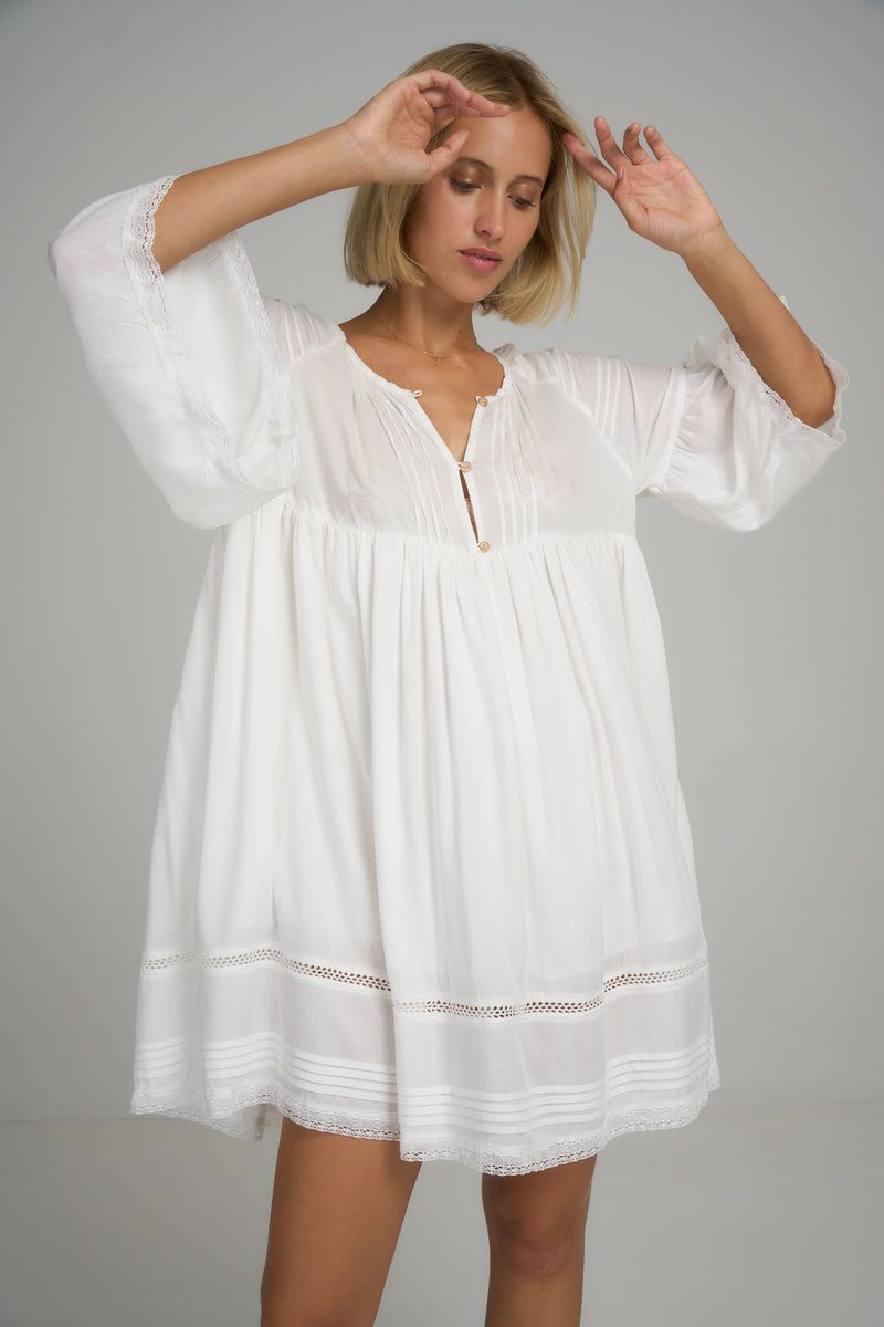 The Biarittz Dress in Ivory by LILYA