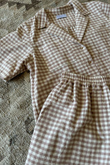 check shorts with matching shirt