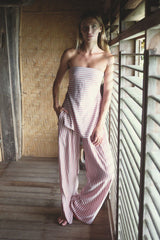 Model wearing the LILYA Lyon Strapless Top. 