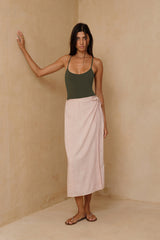 Ophelia swim with the Hana Sarong-style midi skirt