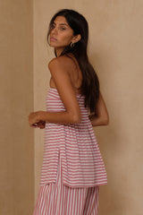 Back view of the Lyon Strapless Top with ruched back. 