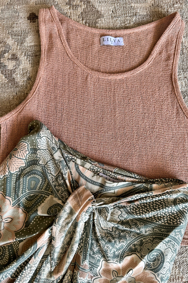 Mix and match the rose coloured mesh singlet by LILYA 