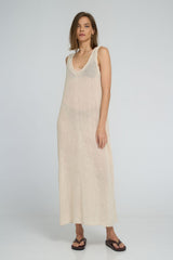 Safran Maxi Mesh Dress – Natural