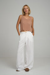 Classic white linen pants by LILYA