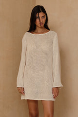 Allegra Mesh Mini Dress – Natural