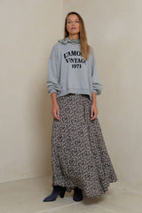 Floral maxi skirt by LILYA with crew neck sweater