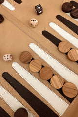 Handmade Travel Backgammon In Muted Color Made In Bali Board Game. Rolls-up For Travel