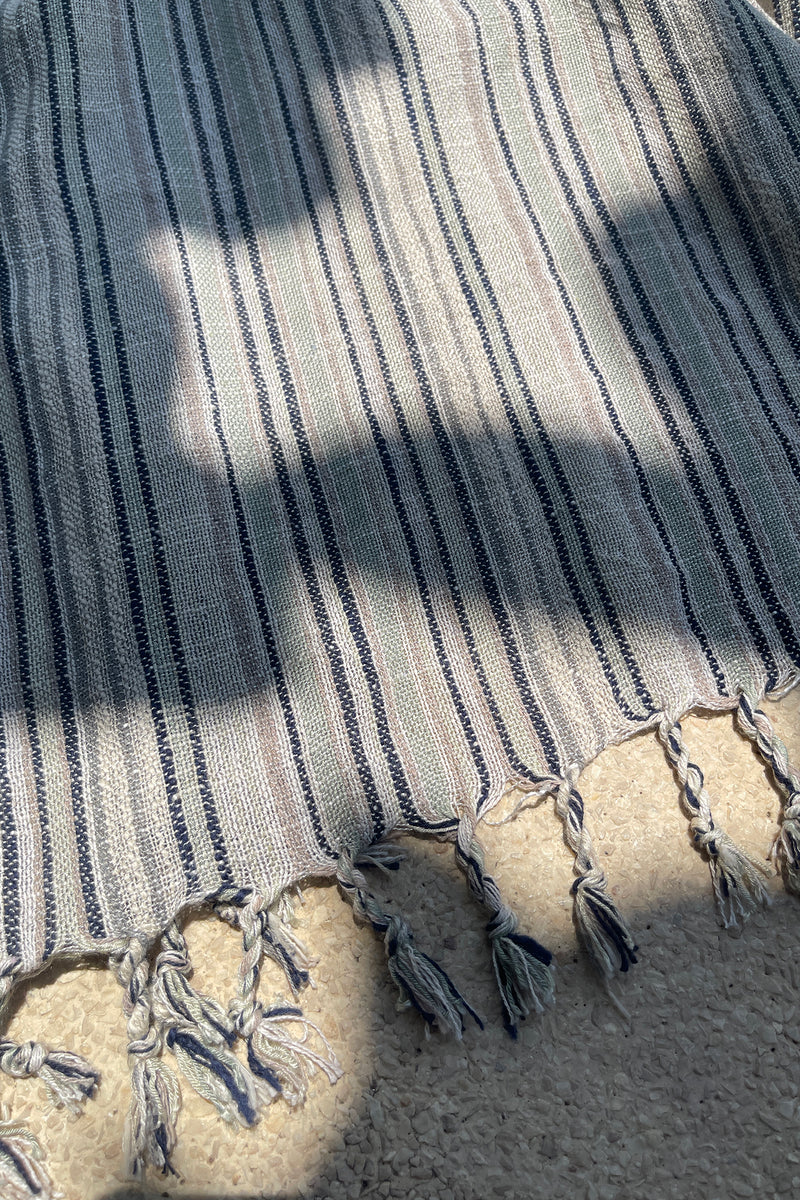 details of turkish towel in sage sirene muted color
