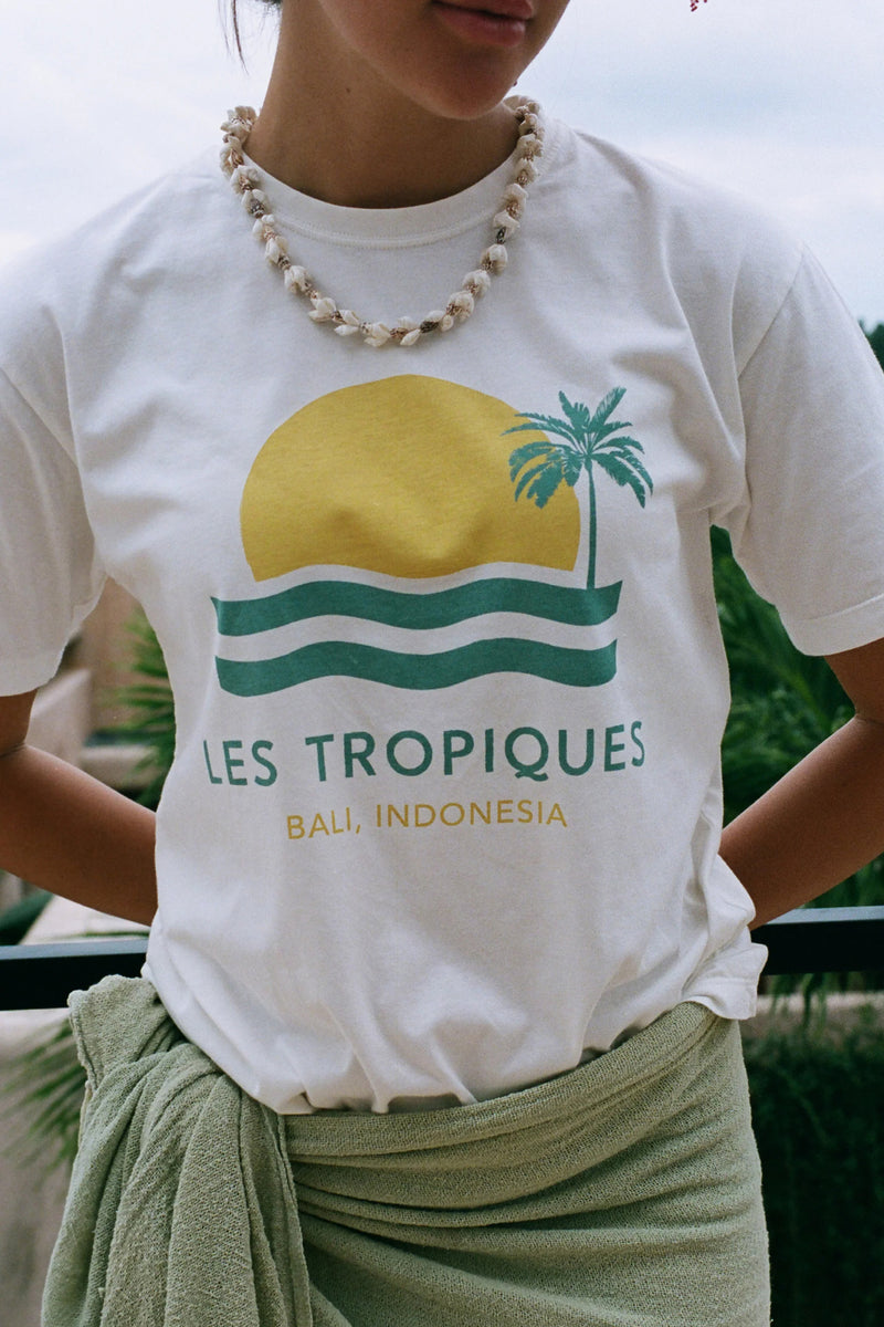 Les Tropiques white tee by We Like Bali