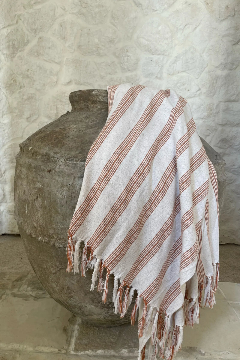 Cappadocia Turkish Towel - Rust Stripes