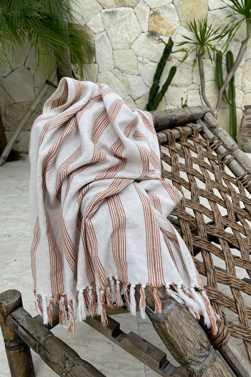 Cappadocia Turkish Towel - Rust Stripes